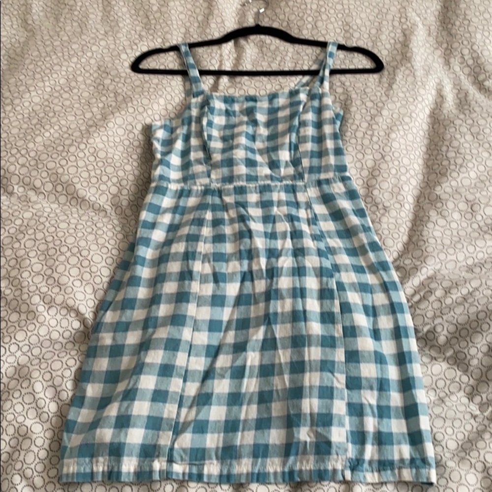 Blue checkered summer dress